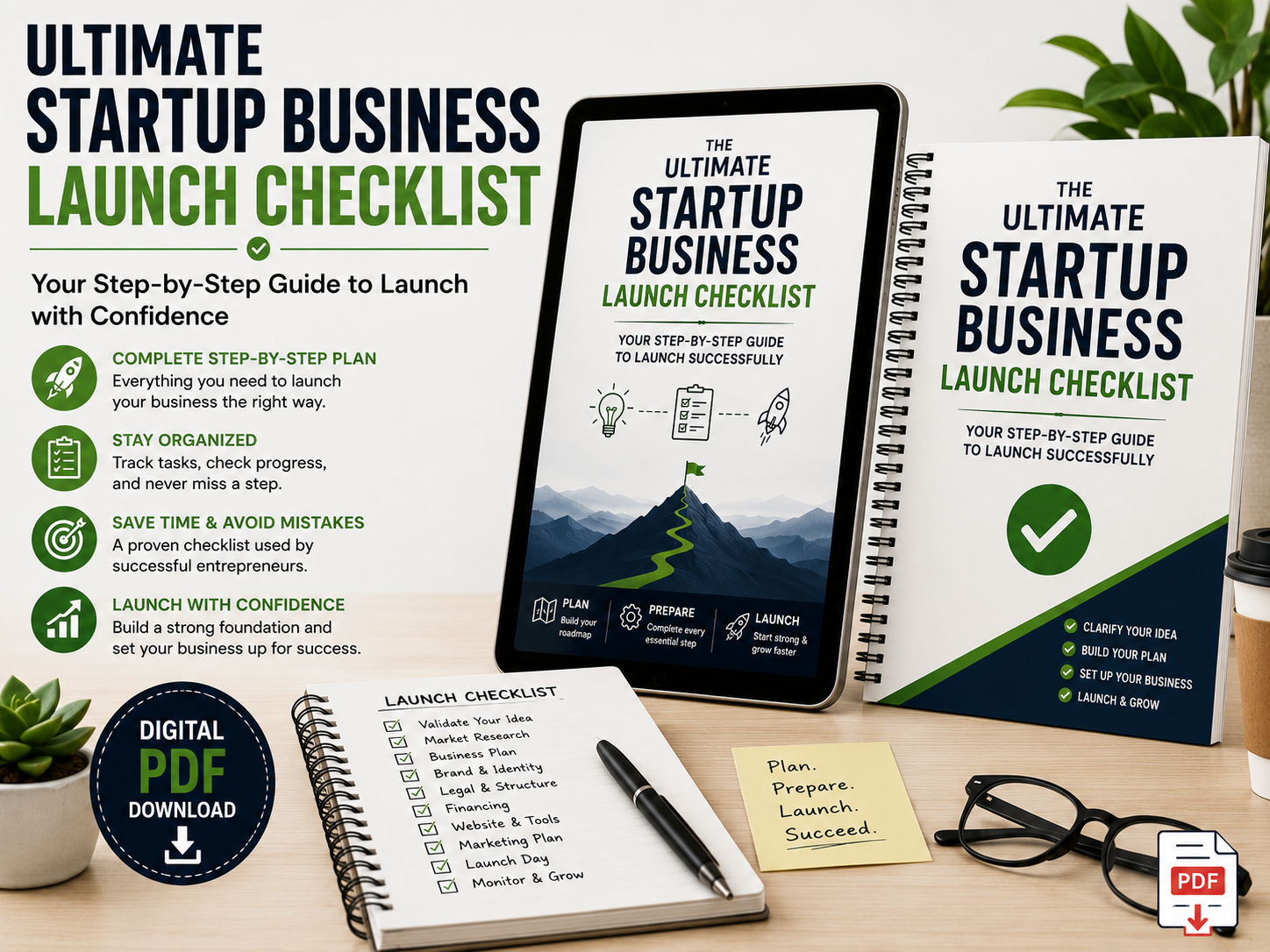 Ultimate Startup Business Launch Checklist (Digital PDF)