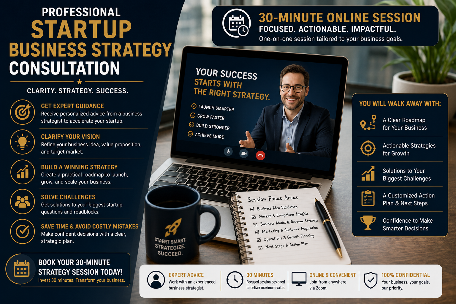 Professional Startup Business Strategy Consultation (30-Minute Online Session)